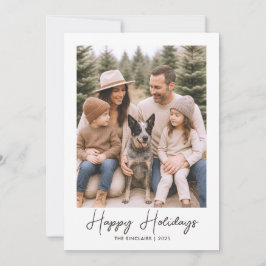 Cartão com fotos da família russa de feriados feli