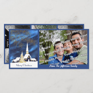 Cartão com fotos da Igreja de Natal Snowy