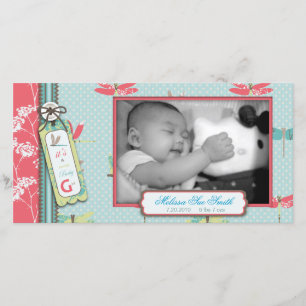 Cartão com fotos da menina de sonhos da libélula