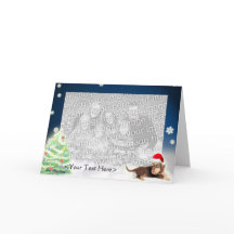 Cartão com fotos Dachshund Xmas (personalizável)