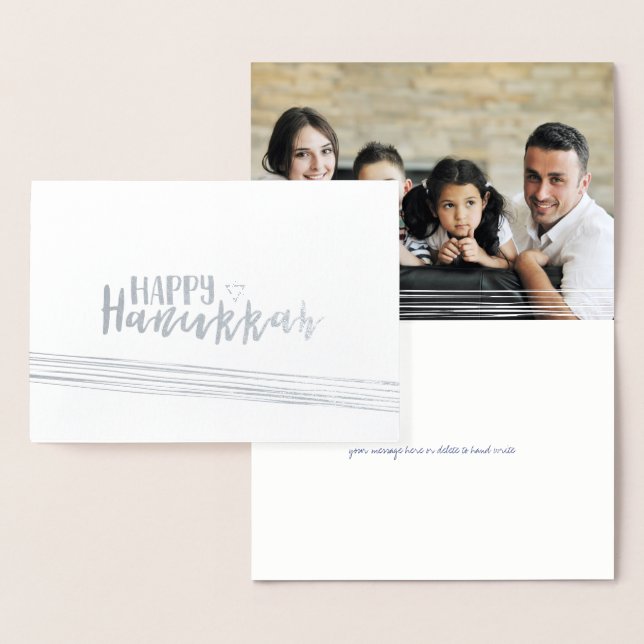 Cartão com fotos de Abstrato de Hanukkah feliz com (Exibição)