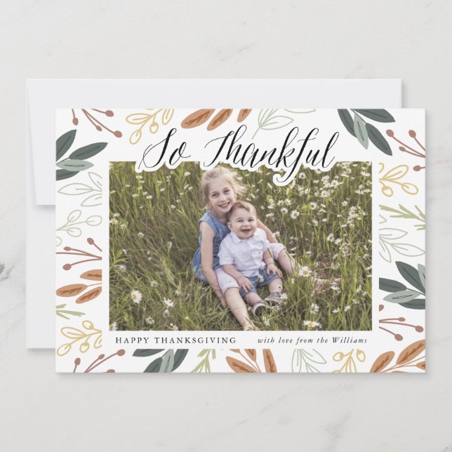 Cartão com fotos de Ação de Graças (Frente)