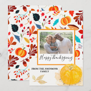 Cartão com fotos de Ação de Graças de Pumpkin