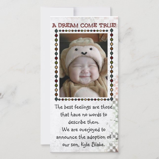 cartão com fotos de adoção (Frente)