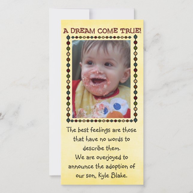 cartão com fotos de adoção (Frente)