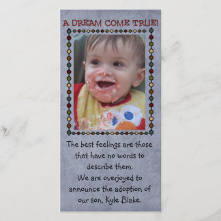 cartão com fotos de adoção