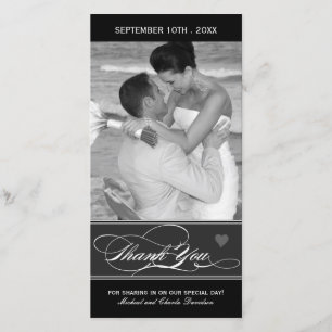 Cartão com fotos de agradecimento preto e branco c