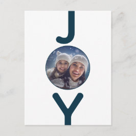 Cartão com fotos de alegria azul-natalino