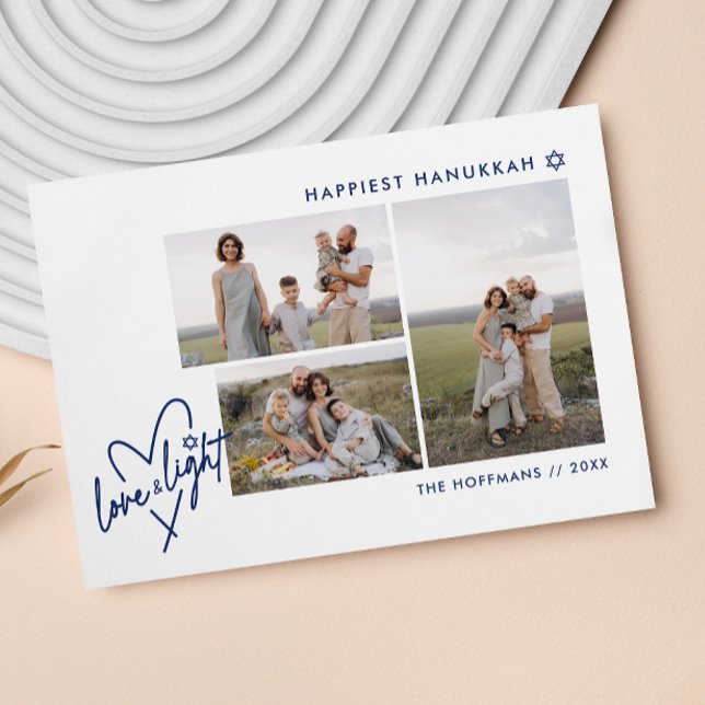 Cartão com fotos de Amor e Coração Leve Hanukkah 3 (Criador carregado)