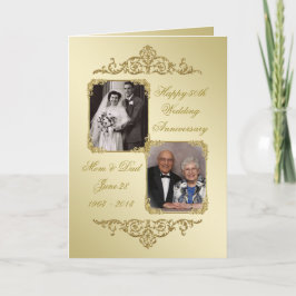 Cartão com fotos de aniversário de casamento do Ou