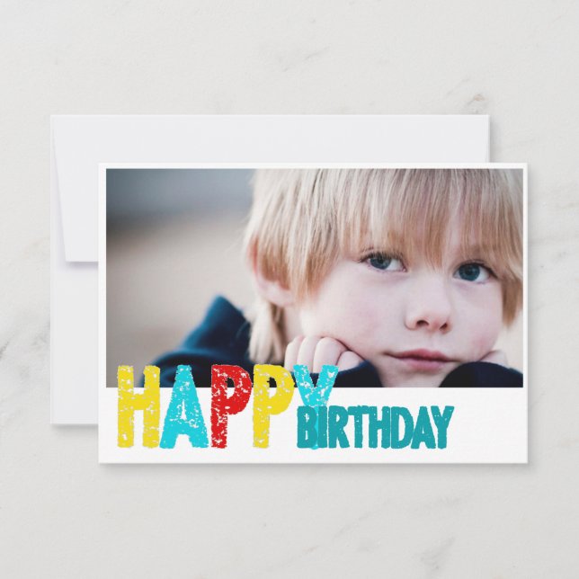 cartão com fotos de aniversário feliz (Frente)