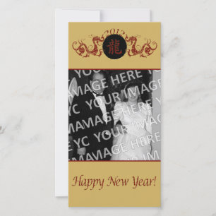 Cartão com fotos de Ano Novo Chinês de Dragões Ver