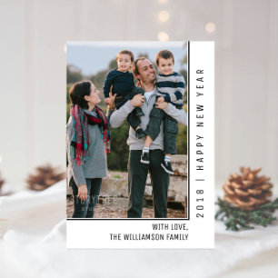 Cartão com fotos de Ano Novo de Linha Simples   Pr