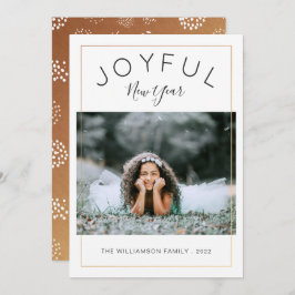 Cartão com fotos de Ano Novo | Dourado