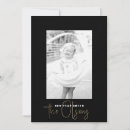 Cartão com fotos de Anos novos Pretos para Quadrin