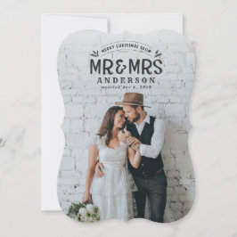 Cartão com fotos de anúncio de casamento de Natal