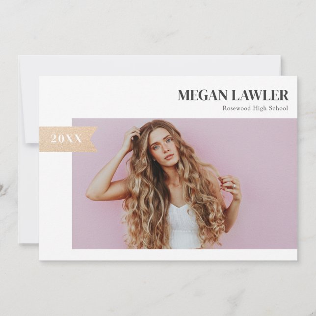 Cartão com fotos de Anúncio de Formando Trendy - F (Frente)