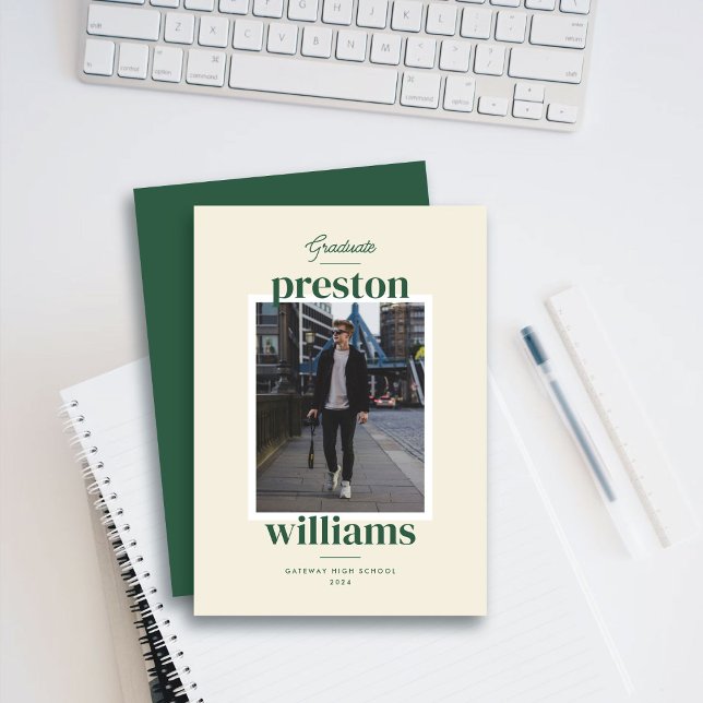 Cartão com fotos de Anúncio de Graduação de Nome V (Criador carregado)