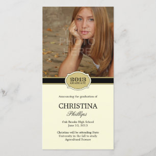 Cartão com fotos de Anúncio de Graduação de Selo E