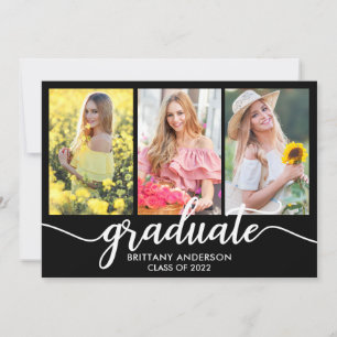 Cartão com fotos de Anúncio de Graduação Moder