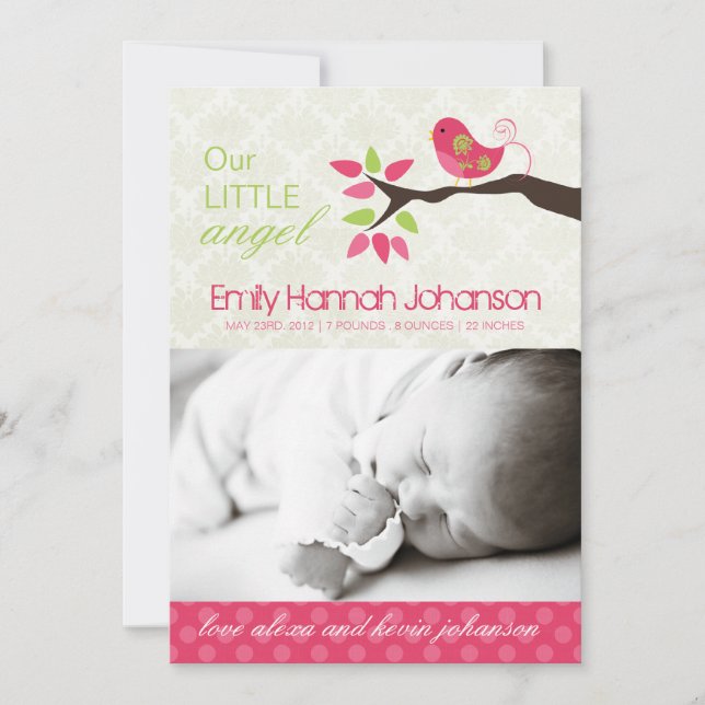 Cartão com fotos de Anúncio de Nascimento (Frente)