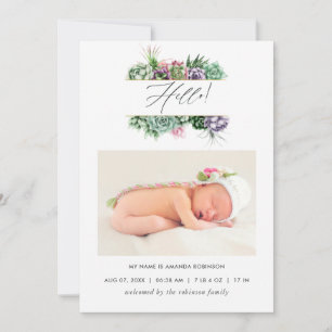 Cartão com fotos de Anúncio de Nascimento com Êxit