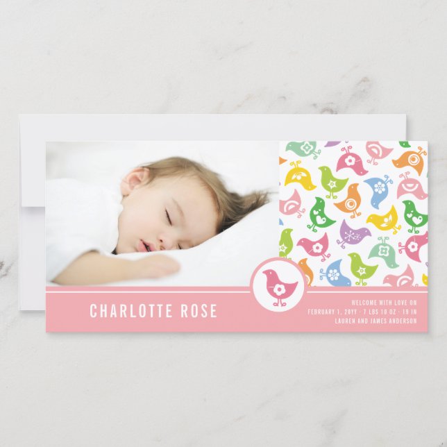 Cartão com fotos de Anúncio de Nascimento da Rapar (Frente)