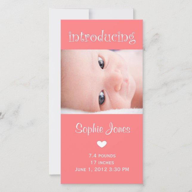 Cartão com fotos de anúncio de nascimento de uma m (Frente)