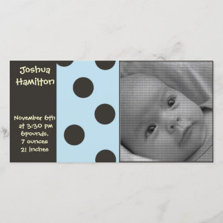 cartão com fotos de anúncio do bebê