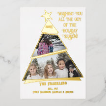 Cartão com fotos de Árvore Geométrico Moderno Incl