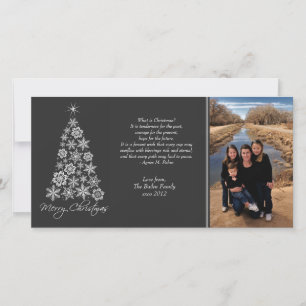 Cartão com fotos de Árvore Natal Preto e Branco