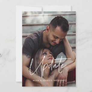 Cartão com fotos de atualização de casamento minim