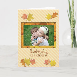 Cartão com fotos de Bênçãos de Ação de Graças