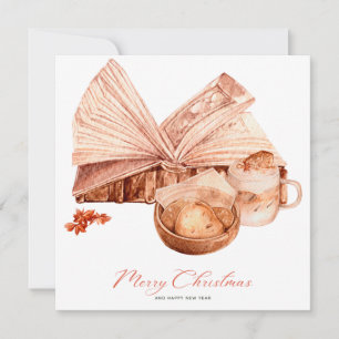 Cartão com fotos de café do Livro de Natal