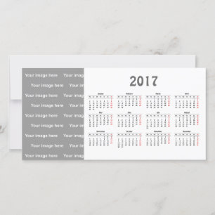 Cartão com fotos de Calendário do modelo 2017