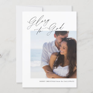 Cartão com fotos de Caligrafia de Natal Cristão