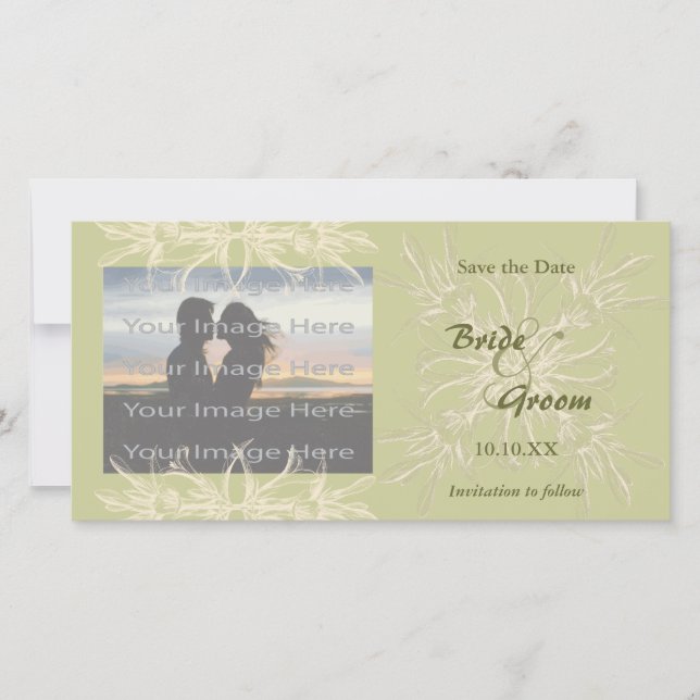 Cartão com fotos De Casamento De Azeitona (Frente)