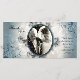 Cartão com fotos De Casamento Obrigado - Folhagem