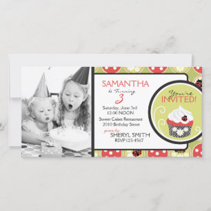 Cartão com fotos de Convite de Aniversário para La