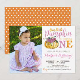 cartão com fotos de convite para o primeiro aniver