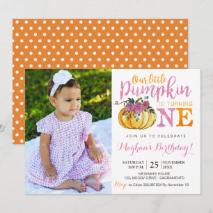 cartão com fotos de convite para o primeiro aniver