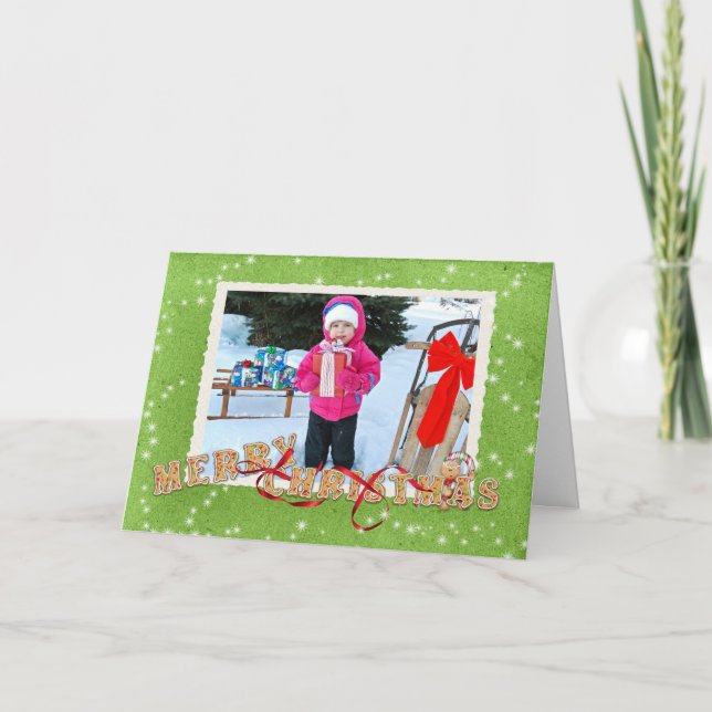 Cartão com fotos de Cookies de Natal (Frente)