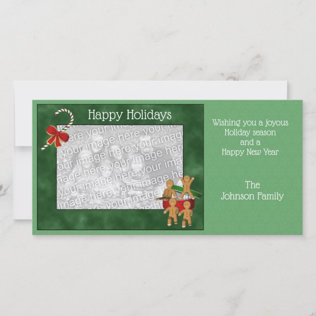 Cartão com fotos de cozinheiros de pão de Natal (Frente)