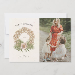 cartão com fotos de cupão de folhagem de creme