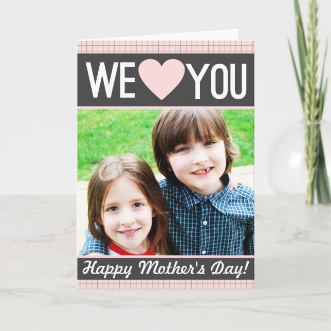 Cartão com fotos de Dia de as mães moderno (Frente)