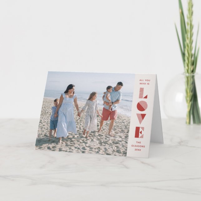 Cartão com fotos de Dia de os namorados Geo Love - (Frente)