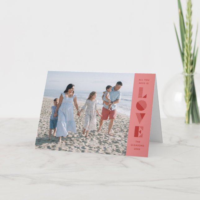 Cartão com fotos de Dia de os namorados Geo Love - (Frente)