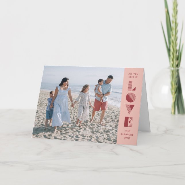 Cartão com fotos de Dia de os namorados Geo Love - (Frente)