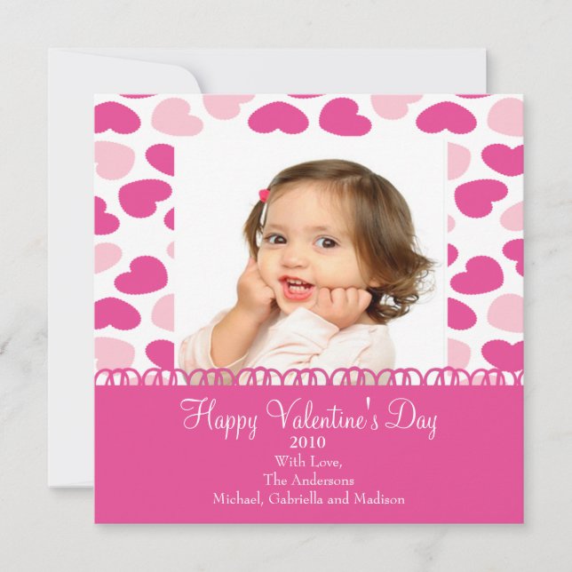 Cartão com fotos de Dias de os namorados de coraçã (Frente)
