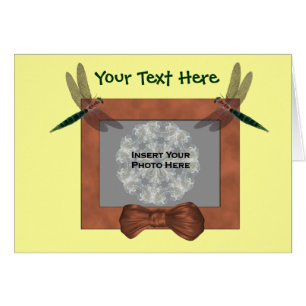 Cartão com fotos de Dragonflies coloridos